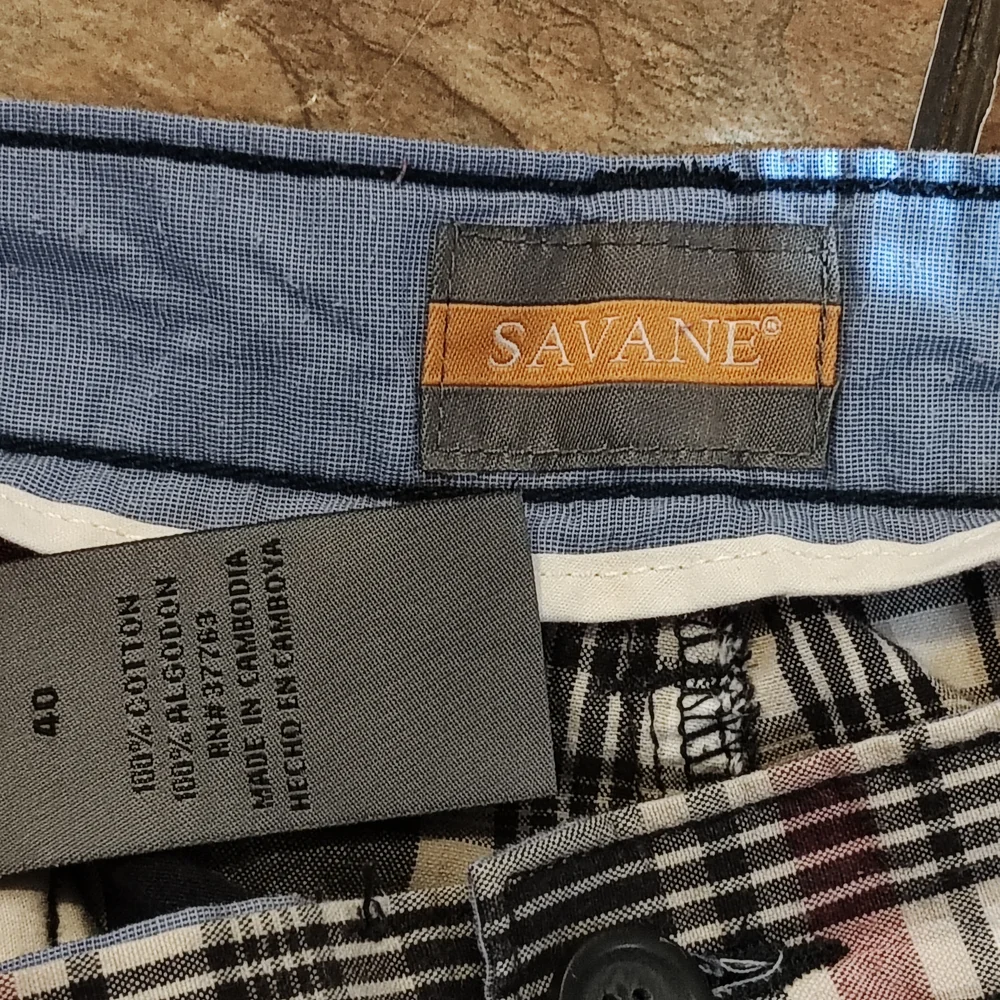 Savane Men's Checkered Shorts in Black, Red, and White - Picture 4 of 4